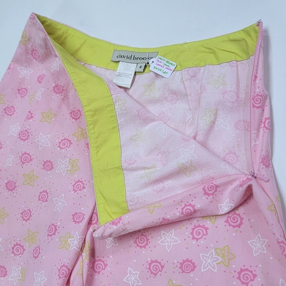 DAVID BROOKS 🍥 Sweet Vintage Hi-Waist Pink|Lime Green|White Seashell Capris 4 - Picture 14 of 16